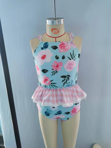 Preorder S0160 Flower Floral Girl's Swimsuit