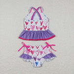 S0163 Love Purple Girl's Swimsuit