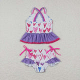 S0163 Love Purple Girl's Swimsuit