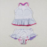 S0163 Love Purple Girl's Swimsuit