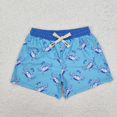 S0169 Summer Blue Printed Fashion Boy's Trunks Shorts