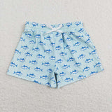 S0171 Summer White Fish Fashion Boy's Trunks Shorts