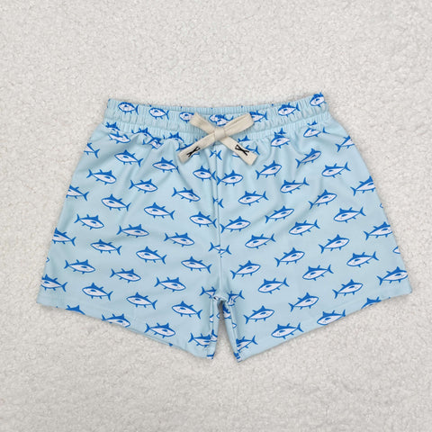 S0171 Summer White Fish Fashion Boy's Trunks Shorts