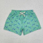 S0173 Summer Green Fish Fashion Boy's Trunks Shorts