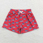 S0175 Summer Red Fish Fashion Boy's Trunks Shorts