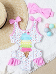 S0178 Summer ice cream Girl's Swimsuit