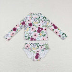 S0180 Summer Flower Girl's Swimsuit