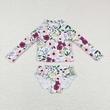 S0180 Summer Flower Girl's Swimsuit