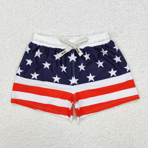 S0188 Summer National Day Flag Star Stripe Boy's Trunks Shorts