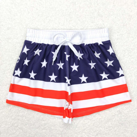S0188 Summer National Day Flag Star Stripe Boy's Trunks Shorts