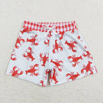 S0202 Summer Crawfish Red Boy's Shorts Swim Trunks