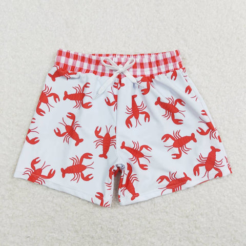 S0202 Summer Crawfish Red Boy's Shorts Swim Trunks