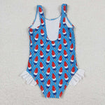 S0217 Summer July 4th popsicle Girls Swimsuit Onesie