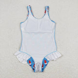 S0217 Summer July 4th popsicle Girls Swimsuit Onesie