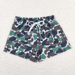 S0218 Summer Camo Green Boy's Shorts Swim Trunks