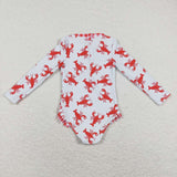 S0220 Summer Crawfish Red Girls Swimsuit Onesie