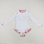 S0220 Summer Crawfish Red Girls Swimsuit Onesie