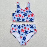 S0228 Star Summer Girls Swimsuit 2 pcs Set