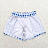 S0232 Summer Blue Plaid Boy's Shorts Swim Trunks