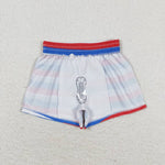 S0233 Summer Red Blue Stripe Boy's Shorts Swim Trunks