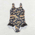 S0239 Summer Camo Girl's Swimsuit