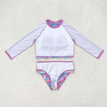 S0259 Lilly Pink Summer Girls Swimsuit 2 pcs Set