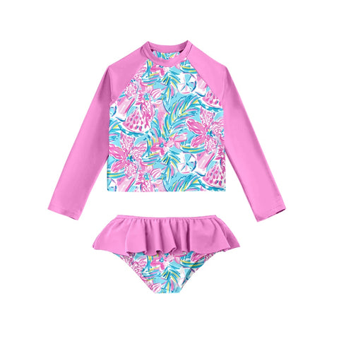 Preorder S0259 Lilly Pink Summer Girls Swimsuit 2 pcs Set