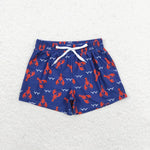 S0270 Crawfish Blue Boy's Shorts Swim Trunks