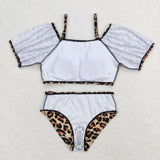 S0272 Leopard Summer Girls Swimsuit 2 pcs Set