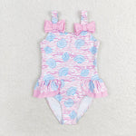 S0274 Ocean Shell Pink Summer Girls Swimsuit Onesie