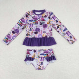 S0294 Singer Star Purple Girls Swimsuit 2 pcs Set