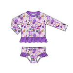 S0294 Singer Star Purple Girls Swimsuit 2 pcs Set