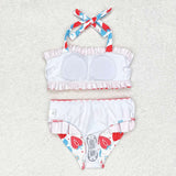 S0316 Strawberry Girls Swimsuit 2 pcs Set