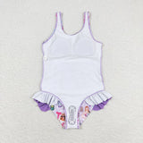 S0388 Singer Star Purple Girls Swimsuit Onesie