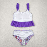 S0389 Singer Star Purple Girls Swimsuit 2 pcs Set