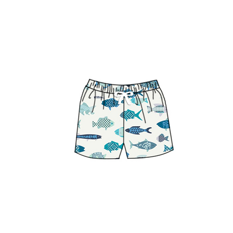 Preorder 04.03 S0399 Fish Blue Boy's Shorts Swim Trunks