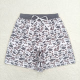 S0403 Grey Amry Camo Men Adult's Swim Trunks Shorts