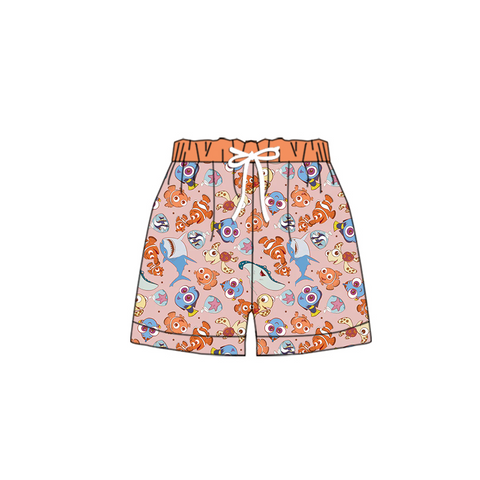 Preorder 04.09 S0418 Cartoon Fish Orange Boy's Shorts Swim Trunks