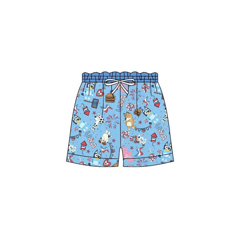 Preorder 04.18 S0427 USA Cartoon Blue Dog Boy's Shorts Swim Trunks