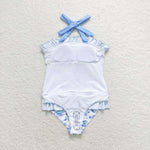 S0430 Sea turtle Blue Girls Swimsuit Onesie