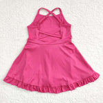 S0440 Hot Pure Pink Girls Swimsuit Onesie