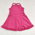 S0440 Hot Pure Pink Girls Swimsuit Onesie