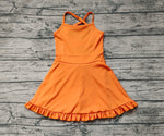 S0442 Hot Pure Orange Girls Swimsuit Onesie