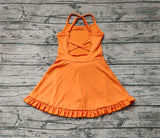 S0442 Hot Pure Orange Girls Swimsuit Onesie