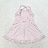 S0443 Hot Pure Light pink Girls Swimsuit Onesie