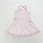 S0443 Hot Pure Light pink Girls Swimsuit Onesie