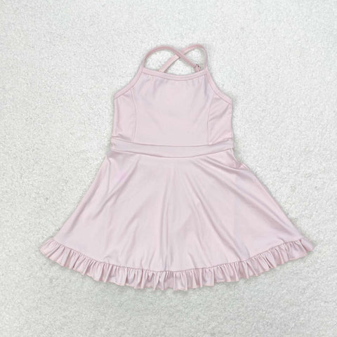 S0443 Hot Pure Light pink Girls Swimsuit Onesie