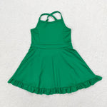 S0444 Hot Pure Green Girls Swimsuit Onesie