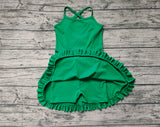 S0444 Hot Pure Green Girls Swimsuit Onesie