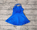 S0445 Hot Pure Blue Girls Swimsuit Onesie